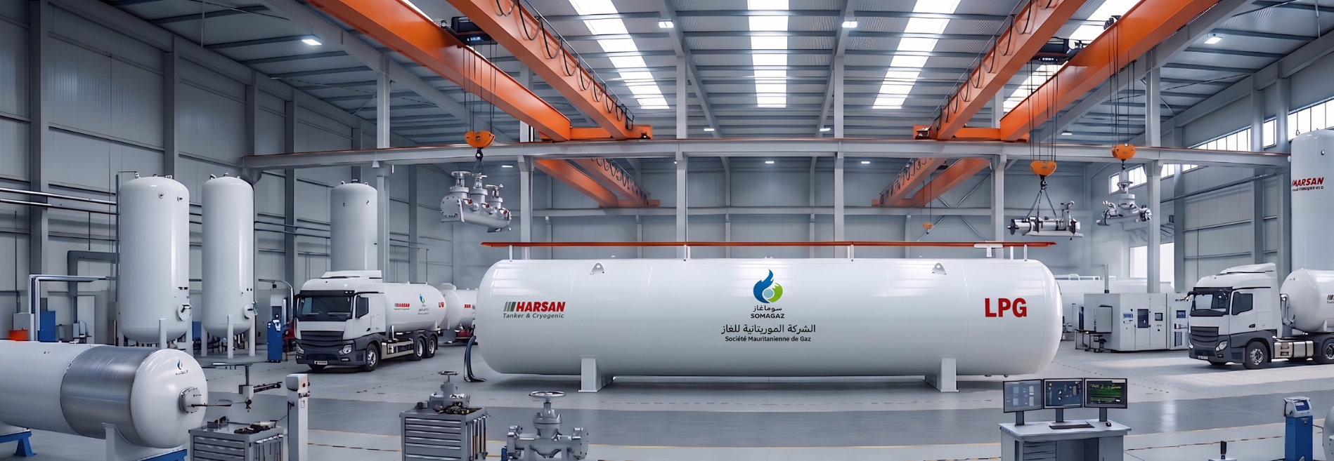 Harsan Tanker modern üretim tesisinde imal edilen yüksek kapasiteli endüstriyel LPG depolama tankı.