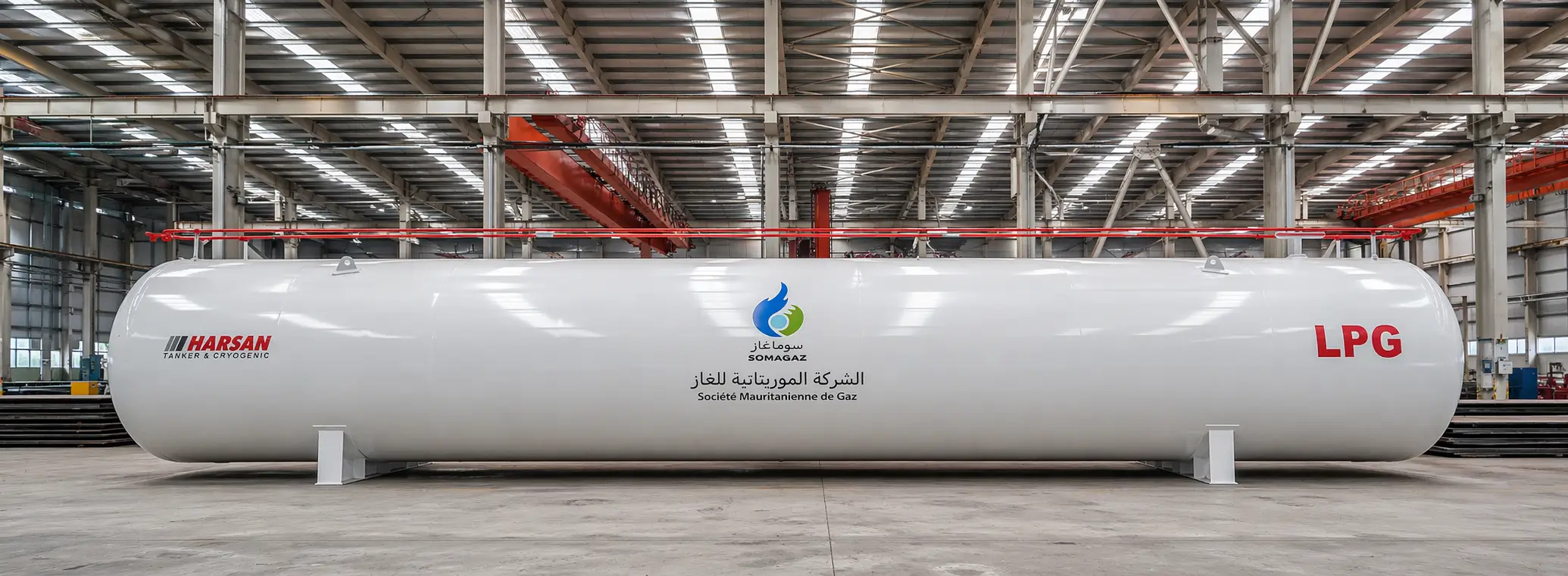 Harsan Tanker modern üretim tesisinde imal edilen yüksek kapasiteli endüstriyel LPG depolama tankı.