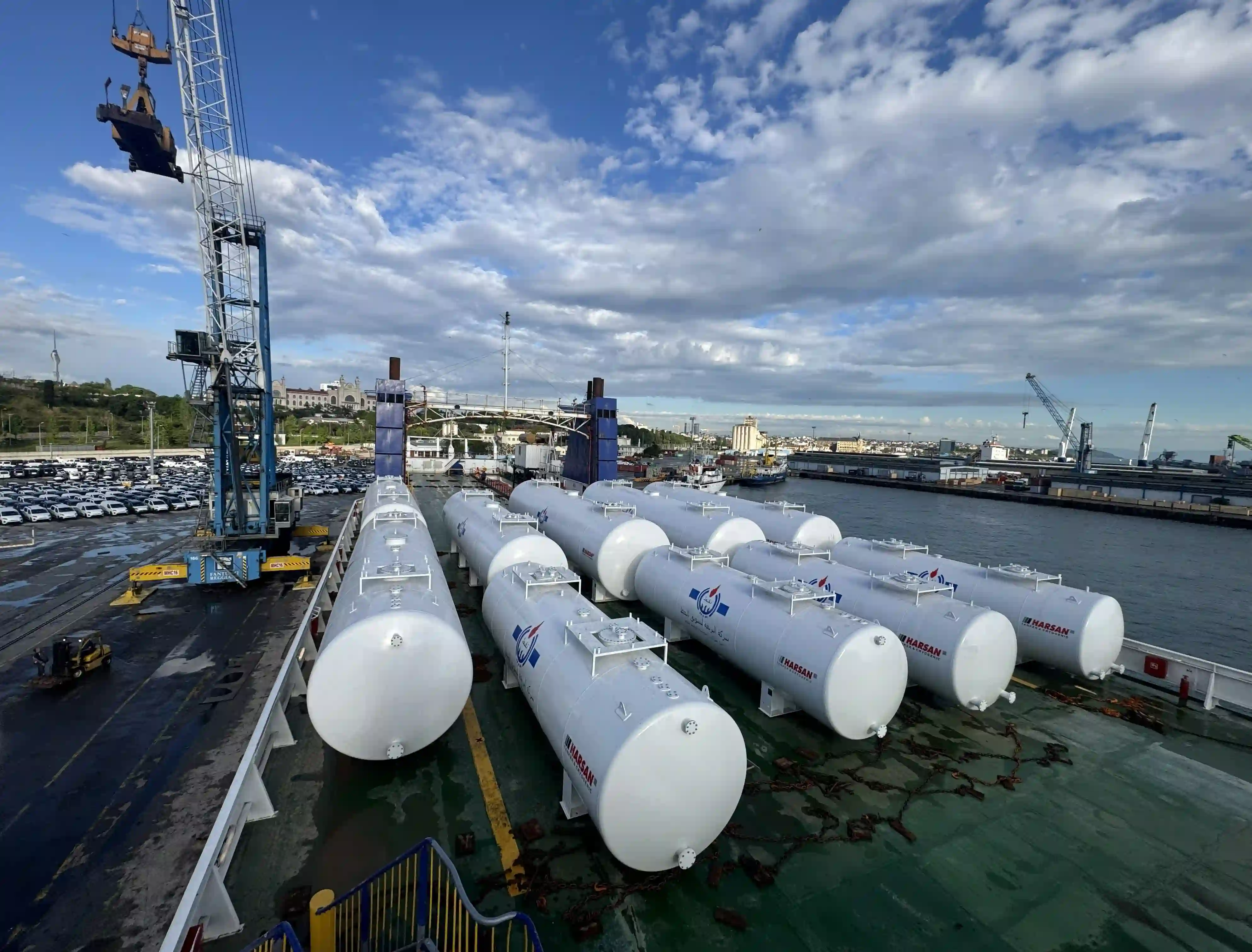 Harsan Tanker LPG depolama tankı treyler üzerinde ihracat öncesi dış alan teslim pozisyonu
